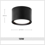 Surface Mounted LED Downlight 7W 9W 15W 18W 24W 30W Dimmable 110V 220V Simple Ceiling Spot Lamp Black and White Indoor Lighting