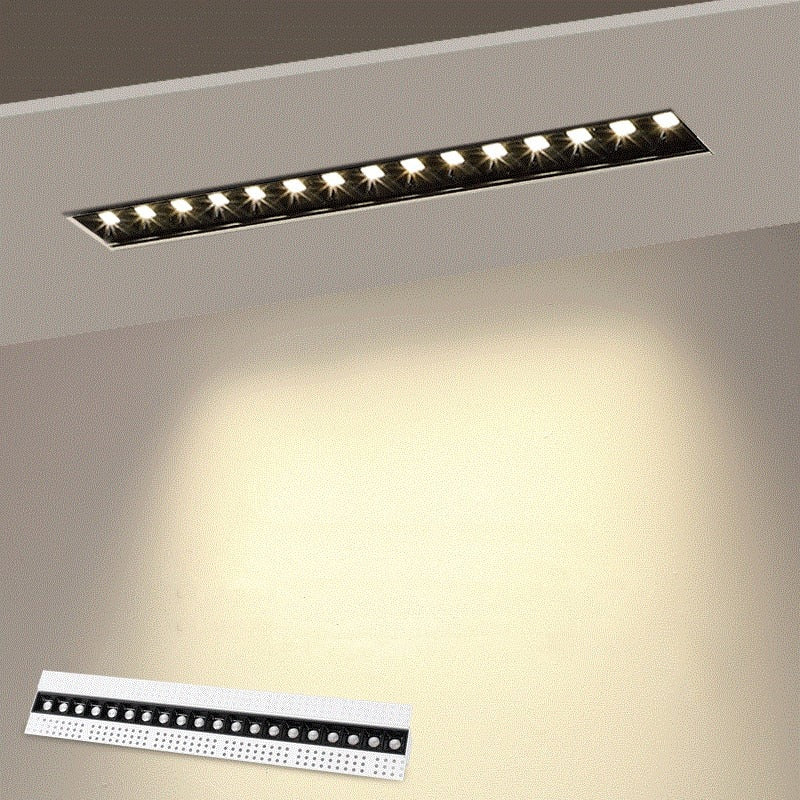 Frameless Recessed Led Magnetic Downlight Un visible Indoor Long Strip Ceiling Lamps 90Ra Modern Linear Grille Spot Lighting 220V