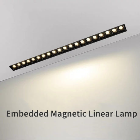 Frameless Recessed Led Magnetic Downlight Un visible Indoor Long Strip Ceiling Lamps 90Ra Modern Linear Grille Spot Lighting 220V