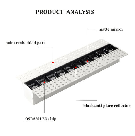 Frameless Recessed Led Magnetic Downlight Un visible Indoor Long Strip Ceiling Lamps 90Ra Modern Linear Grille Spot Lighting 220V