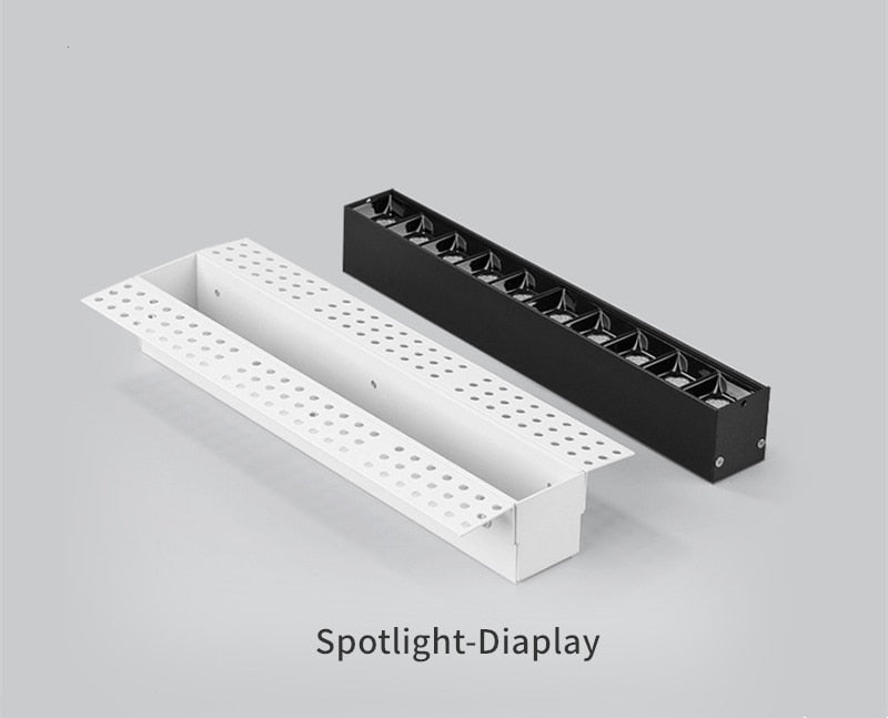 Frameless Recessed Led Magnetic Downlight Un visible Indoor Long Strip Ceiling Lamps 90Ra Modern Linear Grille Spot Lighting 220V