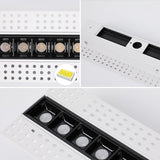 Frameless Recessed Led Magnetic Downlight Un visible Indoor Long Strip Ceiling Lamps 90Ra Modern Linear Grille Spot Lighting 220V