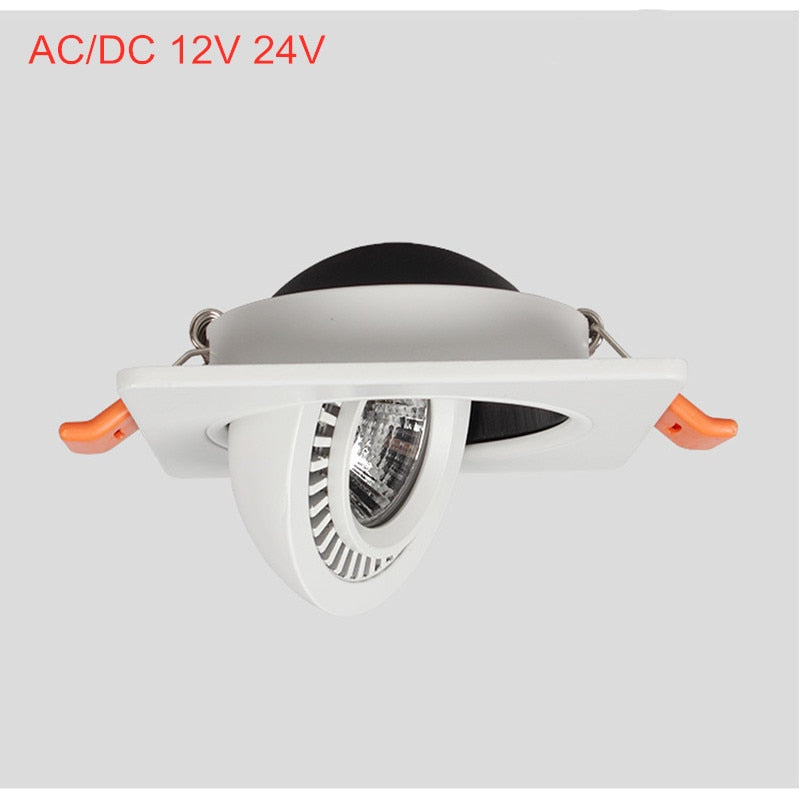 360 Angle adjustable LED Ceiling Spot Light 5W 7W 10W 12W 15W Square LED Recessed Downlight with 12V 24V + LED Driver