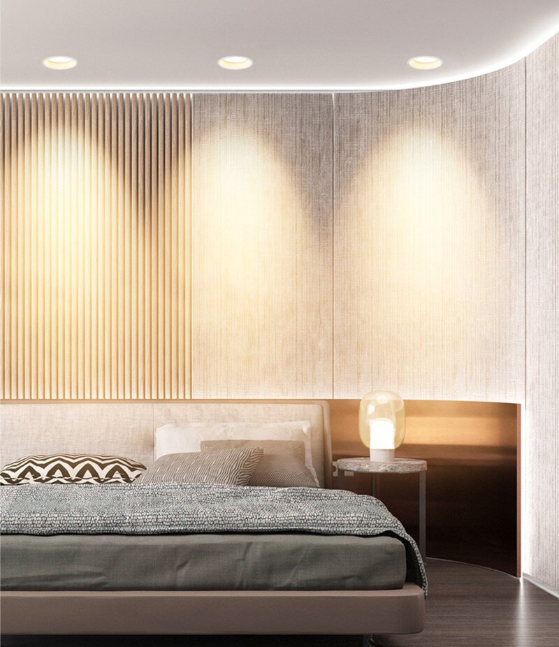 Round recessed downlight dimming 5W 7W 9W 12W 15W 18W LED ceiling spotlight, home lighting AC85-265V