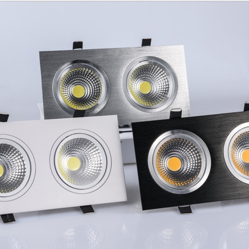 Square Dimmable Recessed LED Downlights 14W/18W/24W COB LED Ceiling Lamp AC85-265V LED Spot Lights Indoor Lighting