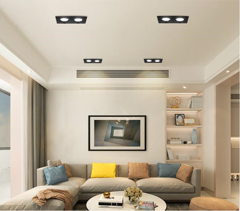 Square Dimmable Recessed LED Downlights 14W/18W/24W COB LED Ceiling Lamp AC85-265V LED Spot Lights Indoor Lighting