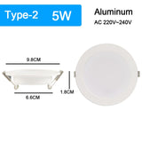 GreenEye Ultra Bright Round LED Downlight 5W 10W 15W Aluminum Bombillas AC 220V LED Down Light Ceiling Recessed Spot Light