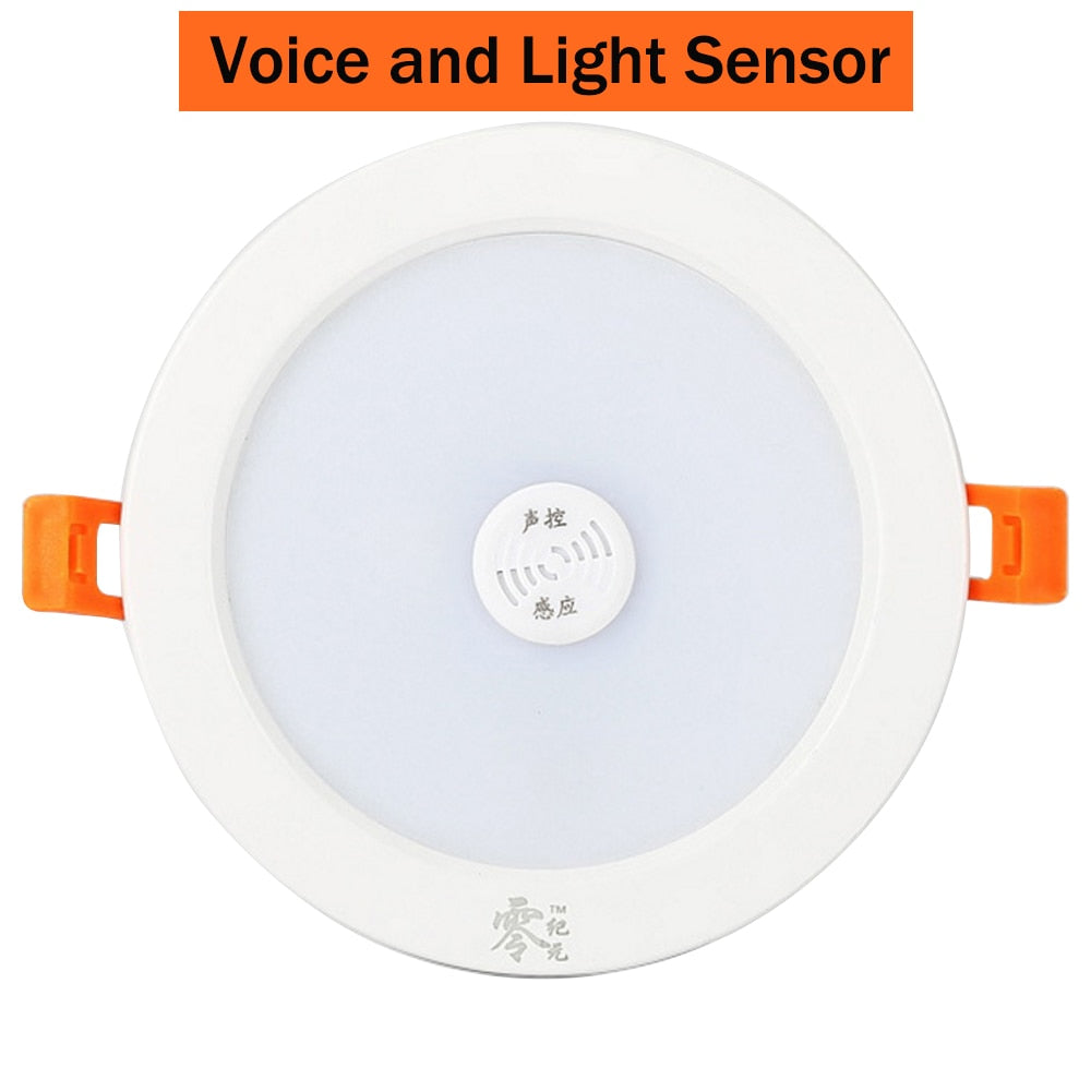 PIR Motion Sensor LED Downlight Voice Control LED Recessed Ceiling Light 3W 5W 9W 18W 220V Radar Induction Round Spotlight Decor