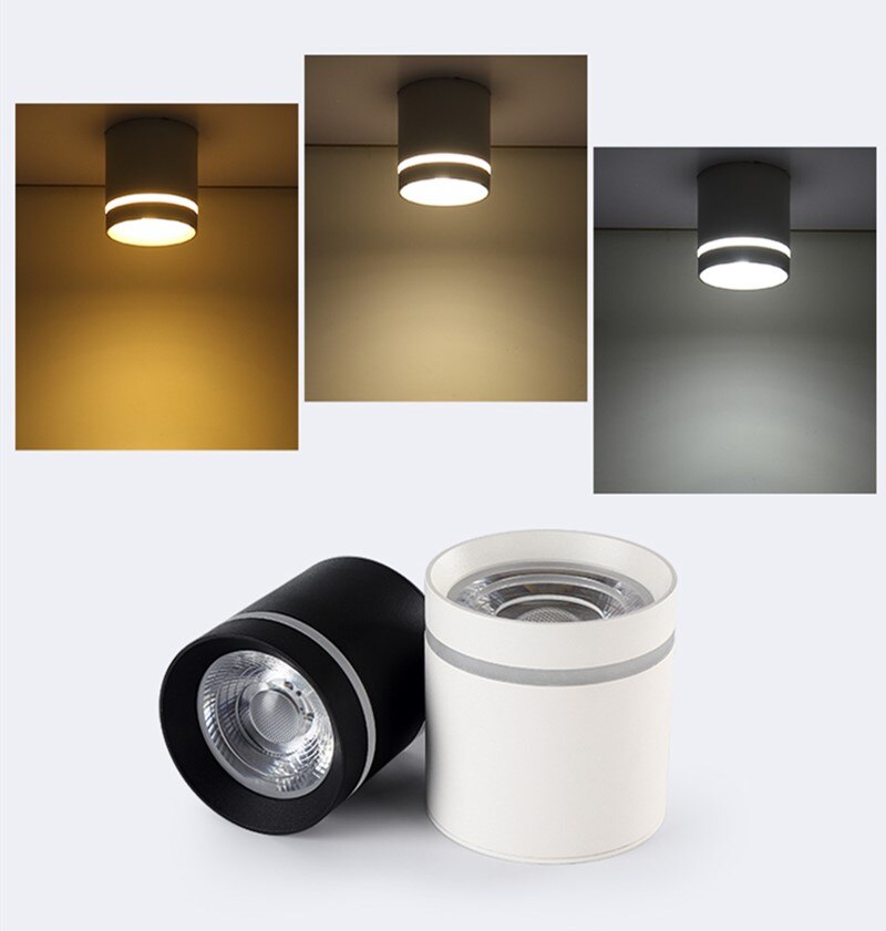 Dimmable Cylinder LED Downlights 7W 10W 12W 15W COB LED Ceiling Spot Lights AC85~265V LED Background Lamps Indoor Lighting