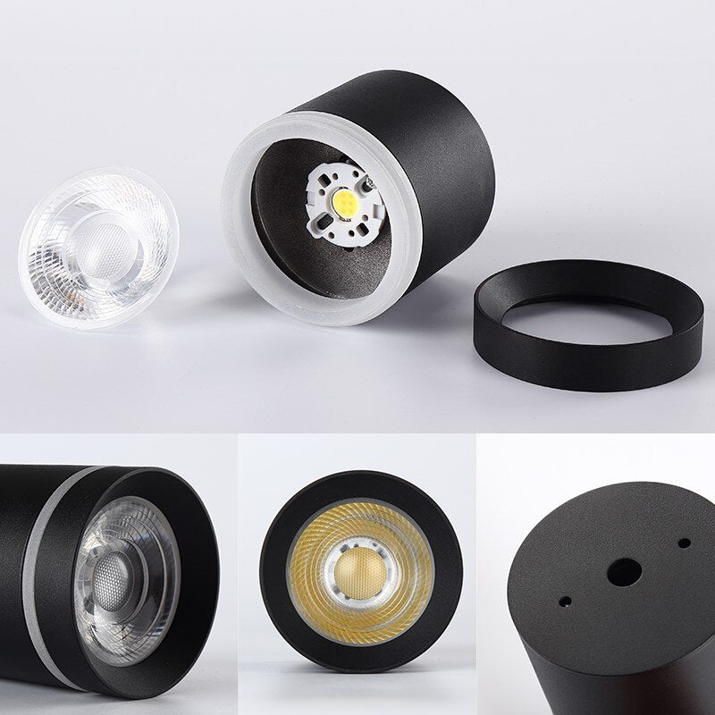 Dimmable Cylinder LED Downlights 7W 10W 12W 15W COB LED Ceiling Spot Lights AC85~265V LED Background Lamps Indoor Lighting