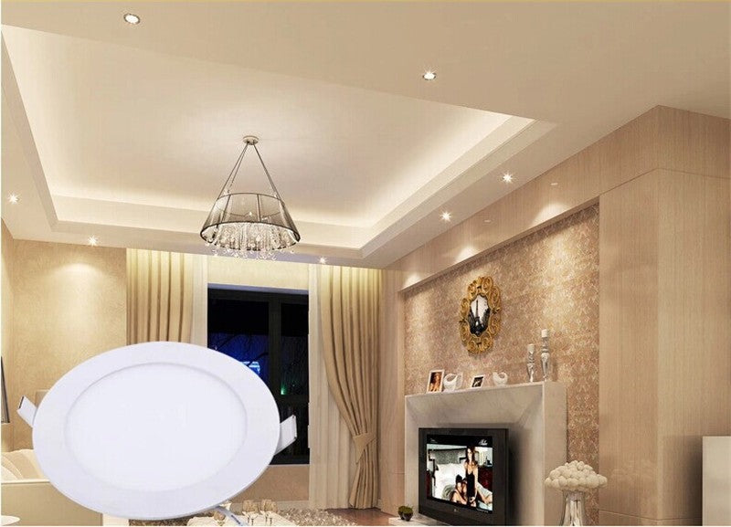Ultra Thin Led Panel Downlight 3w 6w 9w 12w 15w 18w LED Round Ceiling Light Built-in AC85-265V LED Panel Light SMD2835