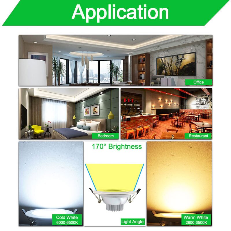 Aluminum Silver White Frosted Surface Thin LED Downlight 110v 220v 5w 10w 15w Led Lamp Spot LED Down Light Recessed Lighting