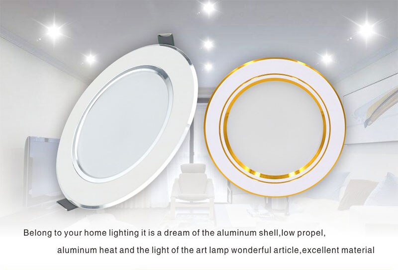 Spot Led Downlights 3W 5W 9W 12W 15W 18W Downlight AC 220V Gold Silver White Ultra Thin Aluminum Round Recessed Led Panel Lights