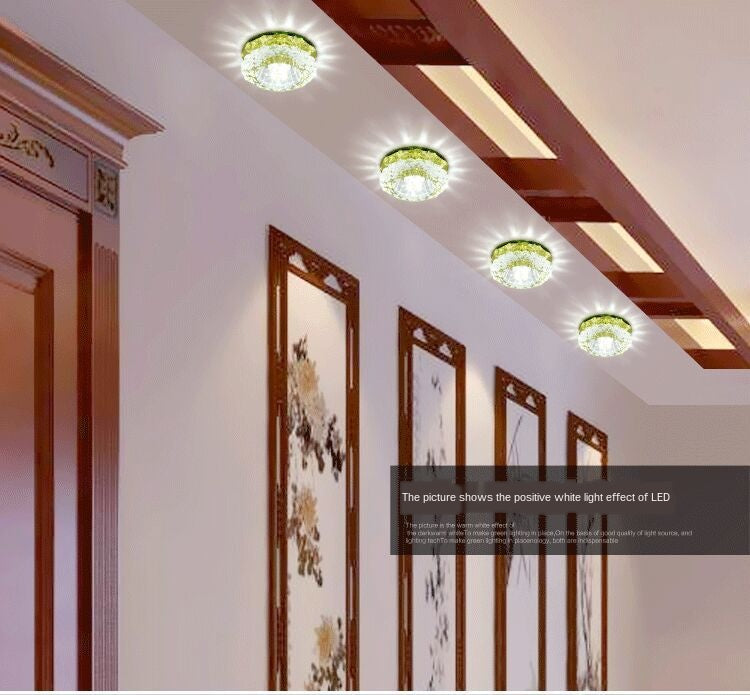 LED Downlight Ceiling Light Crystal Spotlight 3 Watts Full Set of Living Room Background Wall Lamps