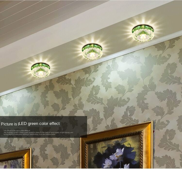 LED Downlight Ceiling Light Crystal Spotlight 3 Watts Full Set of Living Room Background Wall Lamps