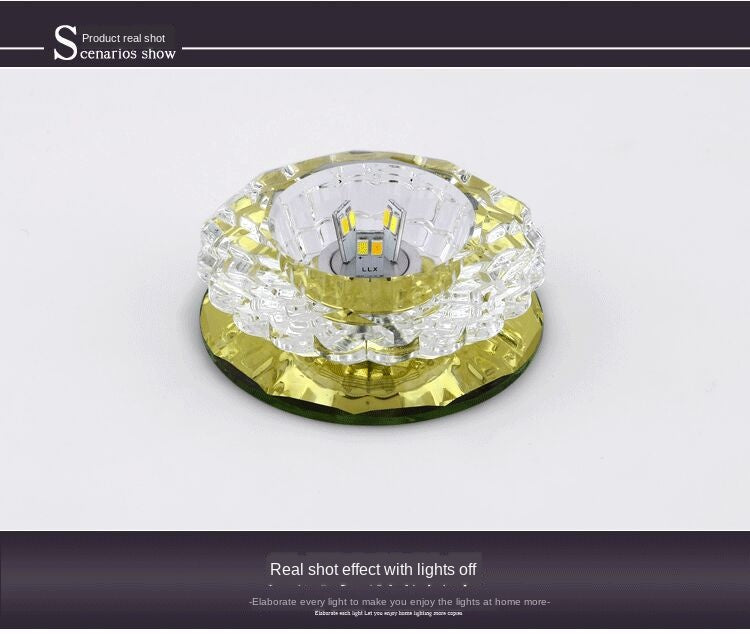 LED Downlight Ceiling Light Crystal Spotlight 3 Watts Full Set of Living Room Background Wall Lamps