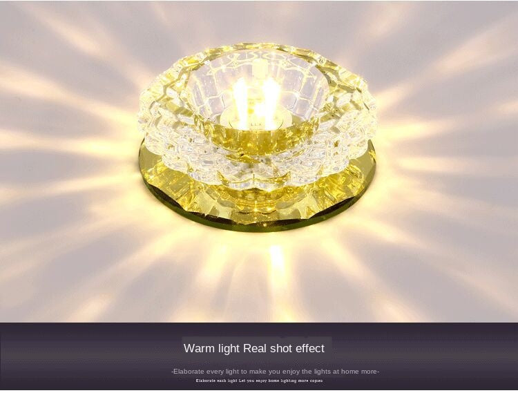 LED Downlight Ceiling Light Crystal Spotlight 3 Watts Full Set of Living Room Background Wall Lamps