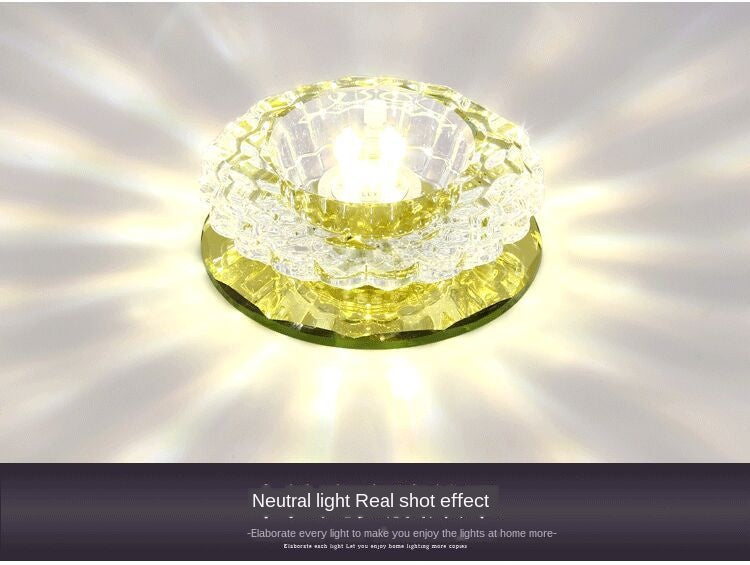 LED Downlight Ceiling Light Crystal Spotlight 3 Watts Full Set of Living Room Background Wall Lamps