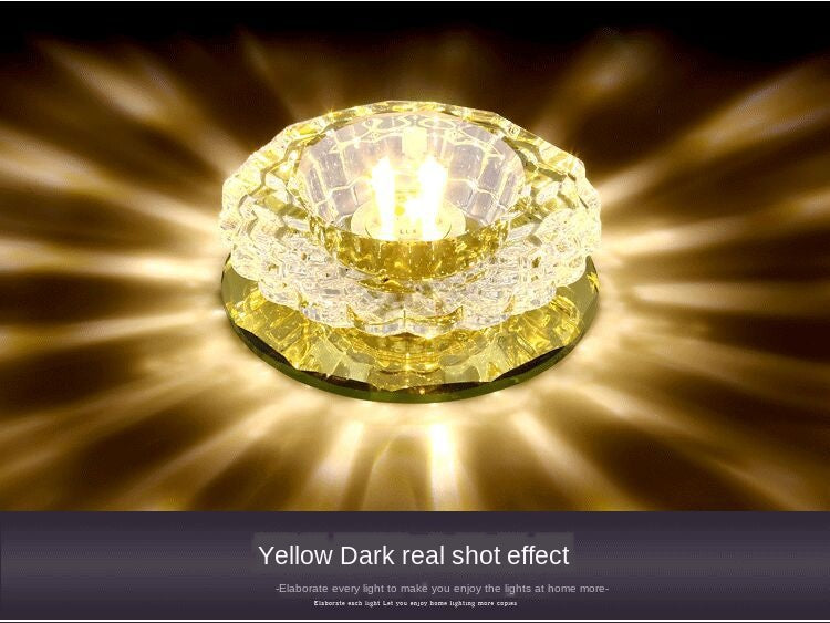 LED Downlight Ceiling Light Crystal Spotlight 3 Watts Full Set of Living Room Background Wall Lamps