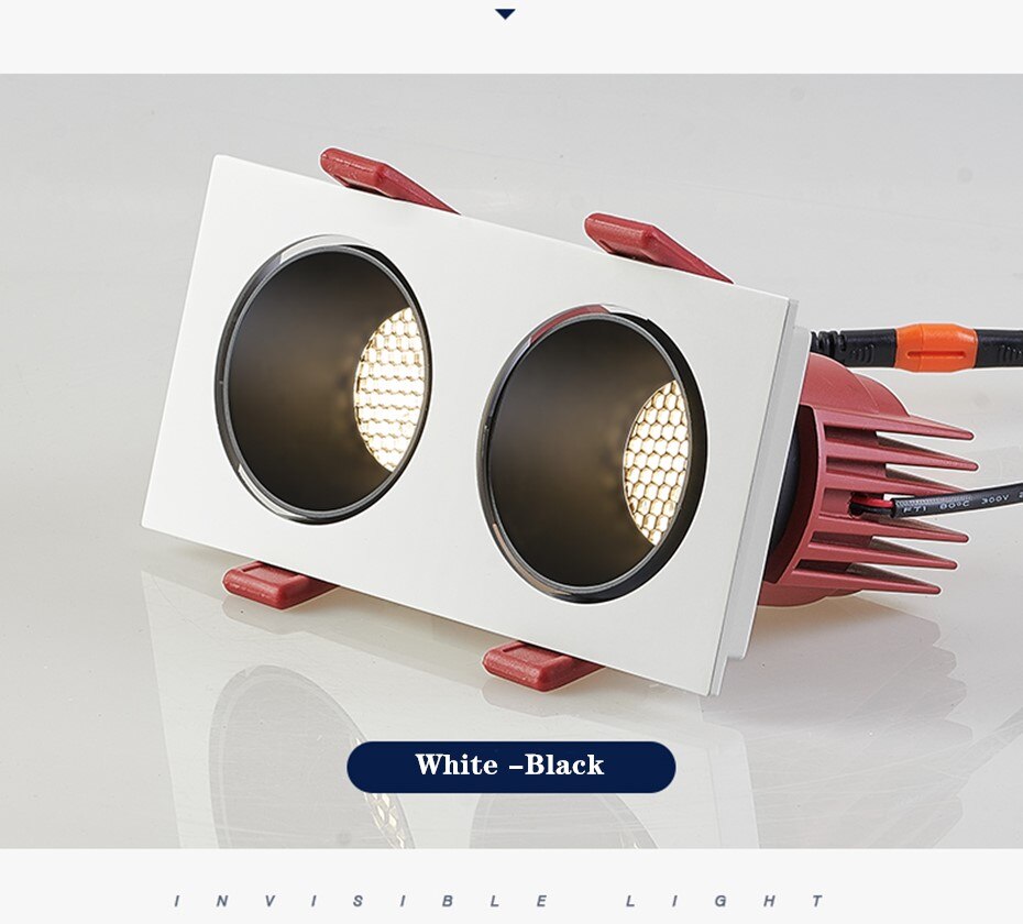 DBF Angle Adjust Square Anti-Glare LED Recessed Downlight 14W 24W 30W Honeycomb Nest Len Ceiling Spot Light Kitchen Living Room