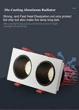 DBF Angle Adjust Square Anti-Glare LED Recessed Downlight 14W 24W 30W Honeycomb Nest Len Ceiling Spot Light Kitchen Living Room