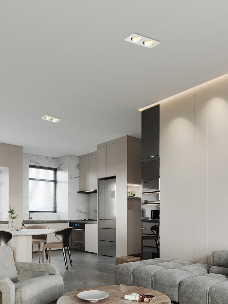 DBF Angle Adjust Square Anti-Glare LED Recessed Downlight 14W 24W 30W Honeycomb Nest Len Ceiling Spot Light Kitchen Living Room