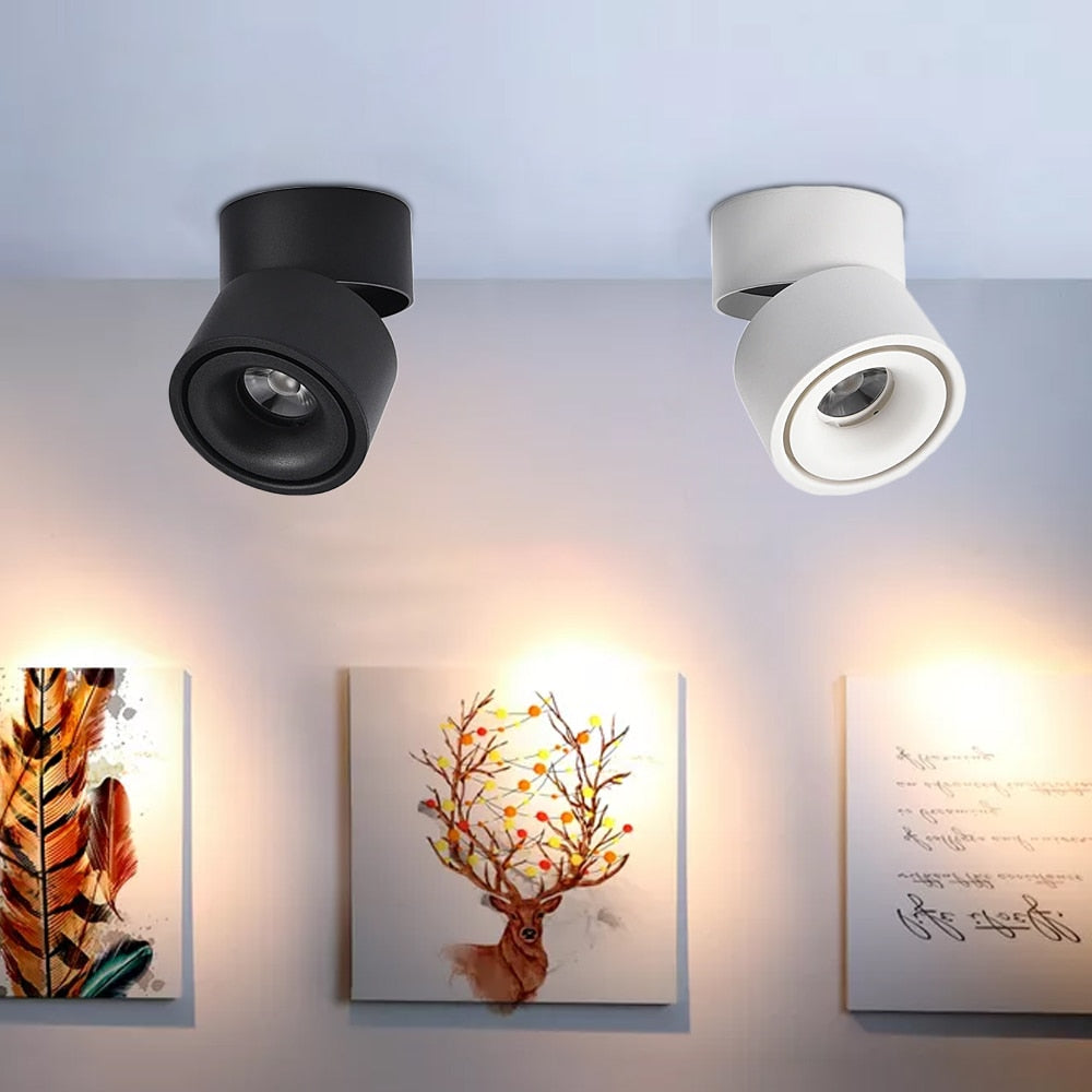 DBF Angle Adjustable Ceiling No-Cut Surface Mounted Downlight 7W 10W 12W 15W LED Ceiling Spot Light for Kitchen Bedroom Decor