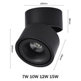 DBF Angle Adjustable Ceiling No-Cut Surface Mounted Downlight 7W 10W 12W 15W LED Ceiling Spot Light for Kitchen Bedroom Decor