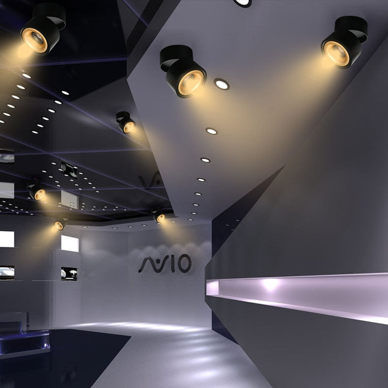 DBF Angle Adjustable Ceiling No-Cut Surface Mounted Downlight 7W 10W 12W 15W LED Ceiling Spot Light for Kitchen Bedroom Decor