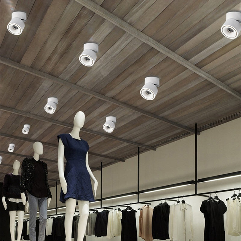 DBF Angle Adjustable Ceiling No-Cut Surface Mounted Downlight 7W 10W 12W 15W LED Ceiling Spot Light for Kitchen Bedroom Decor