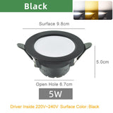 Kaguyahime 10pcs LED Downlight LED Spot Light 3000k 4500K 6000K 3W 5W AC 220V 240V LED Panel Lamp Round Recessed Spot Lighting