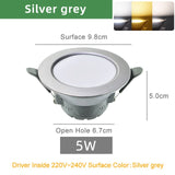 Kaguyahime 10pcs LED Downlight LED Spot Light 3000k 4500K 6000K 3W 5W AC 220V 240V LED Panel Lamp Round Recessed Spot Lighting