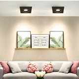 Square 360 Angle Adjustable LED COB Recessed Downlight Black/White 5W 7W 10W 12W 15W Dimmable LED Ceiling Spot Light