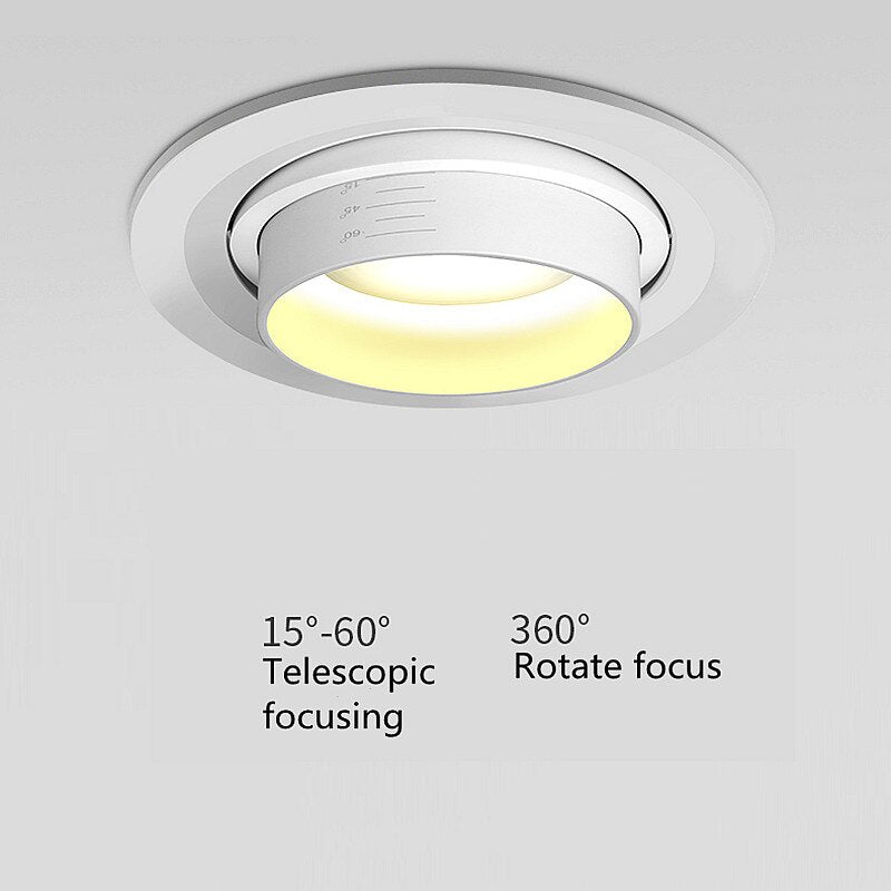 Recessed Dimmable COB LED Downlights 7W 12W 15W 18W 20W 24W LED Ceiling Lamps AC85~265V LED Spotlights Indoor Lighting