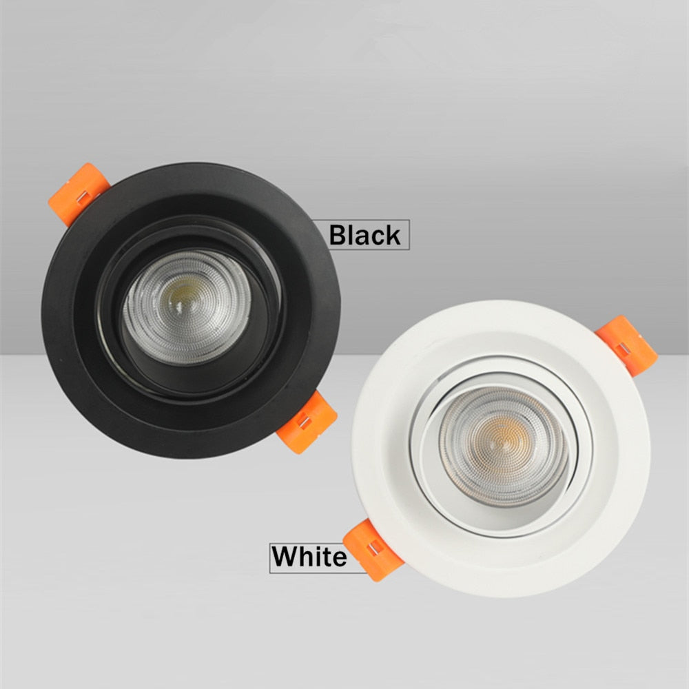 Beam Angle Adjustable 15/45/60 Degrees LED COB Recessed Downlight 5W 10W 15W LED Ceiling Spot Light for Picture Background