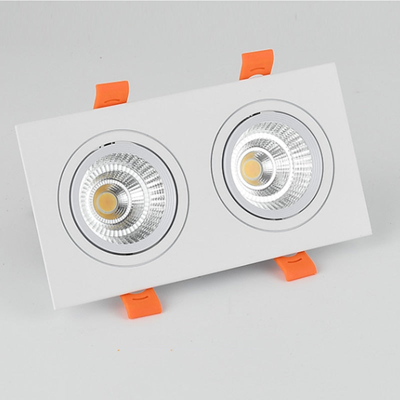 Double Square Recessed Dimmable LED Downlights 14W 18W 24W COB LED Ceiling Lamp AC85~265V LED Ceiling Spot Lights Indoor Lighting