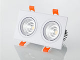 Double Square Recessed Dimmable LED Downlights 14W 18W 24W COB LED Ceiling Lamp AC85~265V LED Ceiling Spot Lights Indoor Lighting