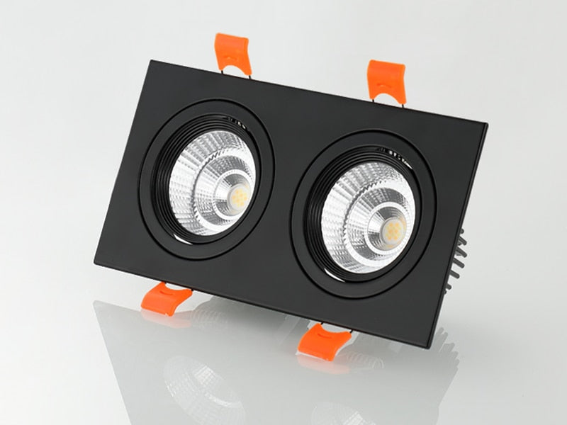 Double Square Recessed Dimmable LED Downlights 14W 18W 24W COB LED Ceiling Lamp AC85~265V LED Ceiling Spot Lights Indoor Lighting