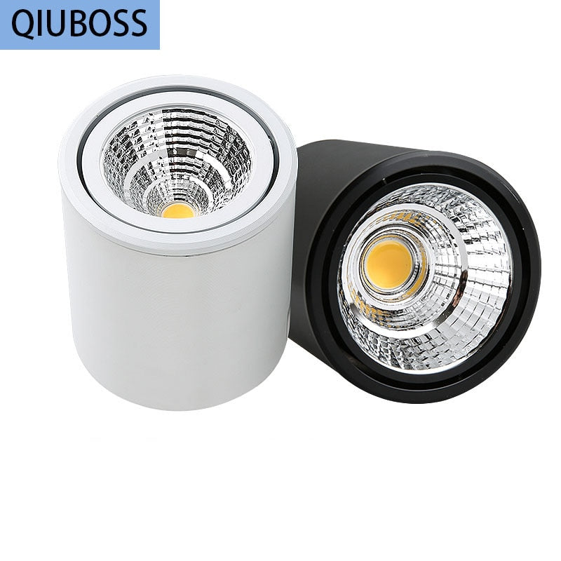 Round LED Dimmable Surface Mounted Downlights LED COB Ceiling Spotlights AC85-265V 7W/9W/12W/15W Room Lamps for Indoor Lighting