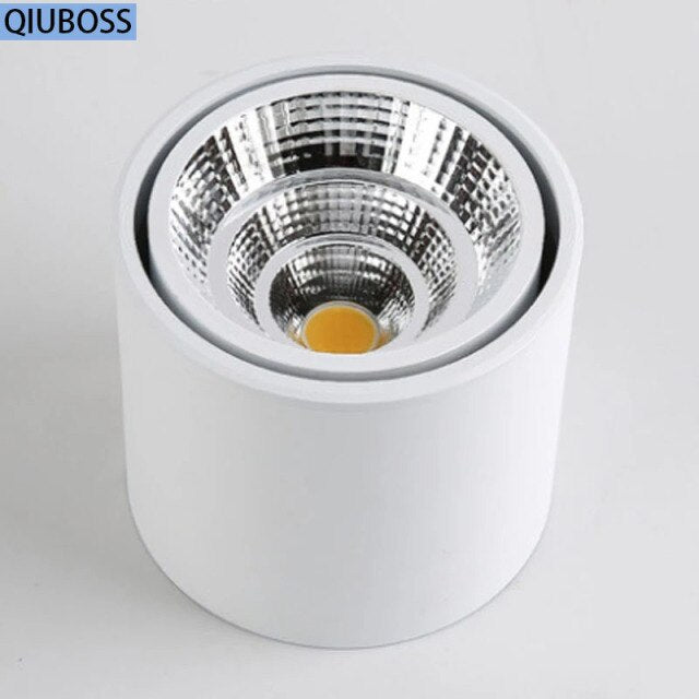 Round LED Dimmable Surface Mounted Downlights LED COB Ceiling Spotlights AC85-265V 7W/9W/12W/15W Room Lamps for Indoor Lighting