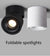 360-degree Foldable LED ceiling spotlights, surface-mounted downlights for bedroom, kitchen, and indoor lighting 8W 10W 12W 15W