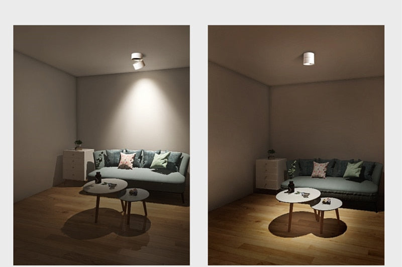 360-degree Foldable LED ceiling spotlights, surface-mounted downlights for bedroom, kitchen, and indoor lighting 8W 10W 12W 15W