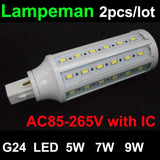 LED Light g24 led g24d3 g24d-1 led g24d-2 led bulb Lamp 5W 6W 7W 9W 10W SMD5730 g24d-3 led downlight AC85-265V 110V 220V