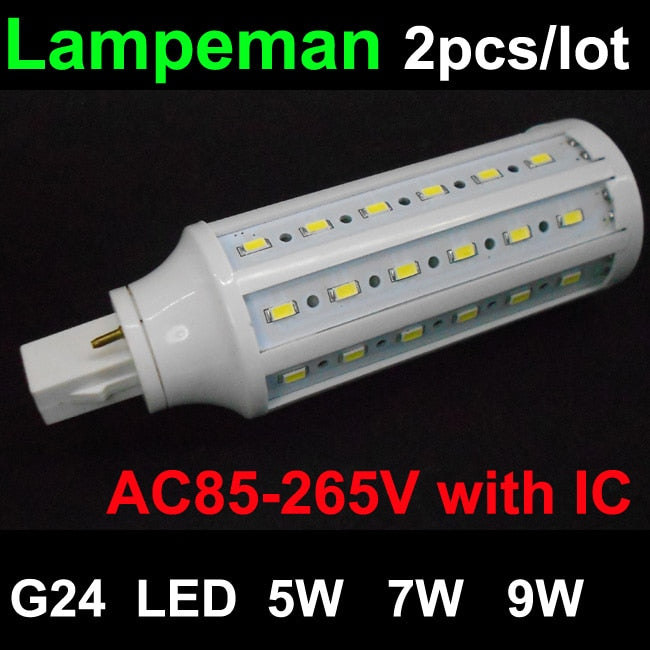 LED Light g24 led g24d3 g24d-1 led g24d-2 led bulb Lamp 5W 6W 7W 9W 10W SMD5730 g24d-3 led downlight AC85-265V 110V 220V