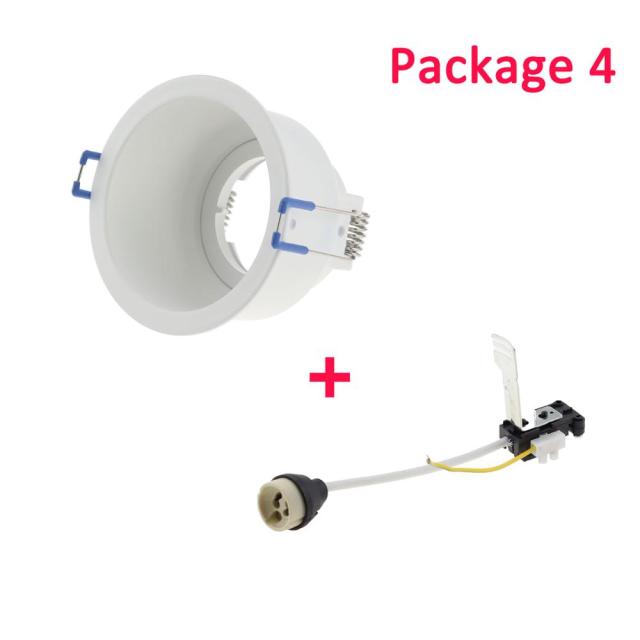 NO adjustable Ceiling Lamp Holder Bases Halogen Light Bracket Cup Aluminum LED Downlight GU10 MR16 spot light Bulb Lamp Holders