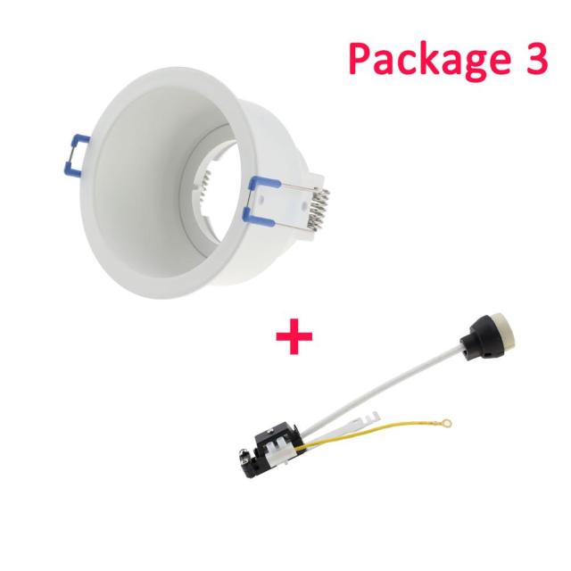 NO adjustable Ceiling Lamp Holder Bases Halogen Light Bracket Cup Aluminum LED Downlight GU10 MR16 spot light Bulb Lamp Holders