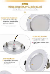 LED Waterproof IP65 AC 220V 1pcs 5W 7W 9W 12W 15W 30W Driverless dimmable LED down light SMD 5630/5730 LED downlight