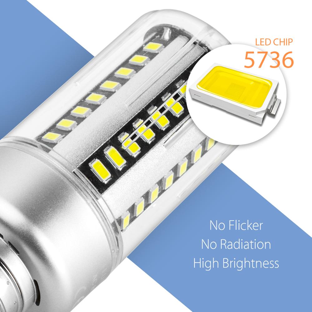 E27 Led Bulb 25W Corn Lights E14 LED Lampada AC 85-265V Indoor Lighting LED 220V Lamp Bulb SMD 5736 Downlight Super Bright Light