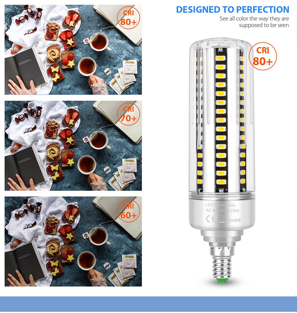 E27 Led Bulb 25W Corn Lights E14 LED Lampada AC 85-265V Indoor Lighting LED 220V Lamp Bulb SMD 5736 Downlight Super Bright Light