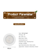 LED Downlight Mini Spot light Wall Surface Mounted Lamp 3W 5W 7W Panel Light Home Decor Cabinet Closet Indoor Lighting 220V 240V